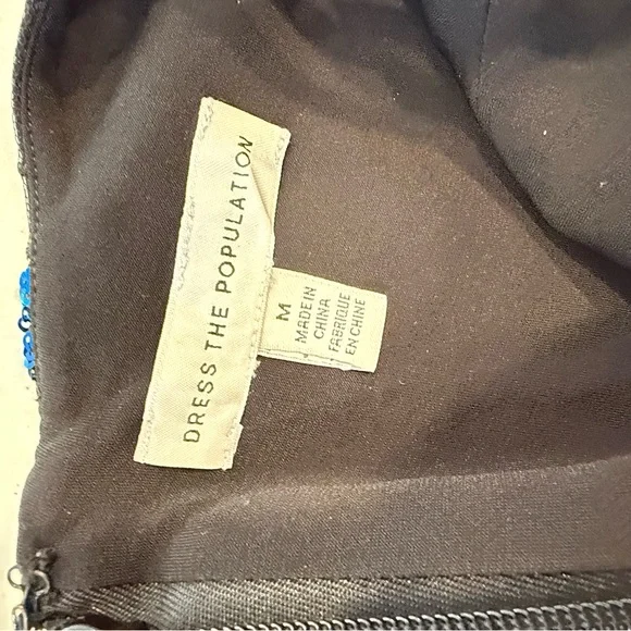 Dress the Population Floral Mini Dress in Black and Blue - Picture 10 of 10